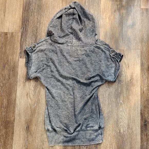 Kids - No Boundaries - Gray Hooded Short Sleeve Sweatshirt - Picture 3 of 3